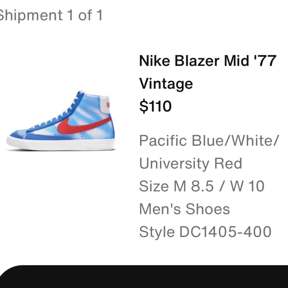 Nike Blazer Mid '77
Vintage
Pacific Blue/White/ University Red